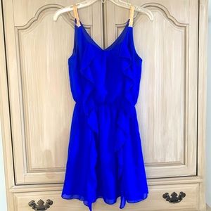 Royal Blue Dress with Ruffles size Small